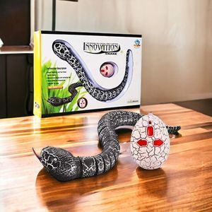 16" Realistic Rechargeable Remote Control RC Snake Toy for Baby Kids Play (Black